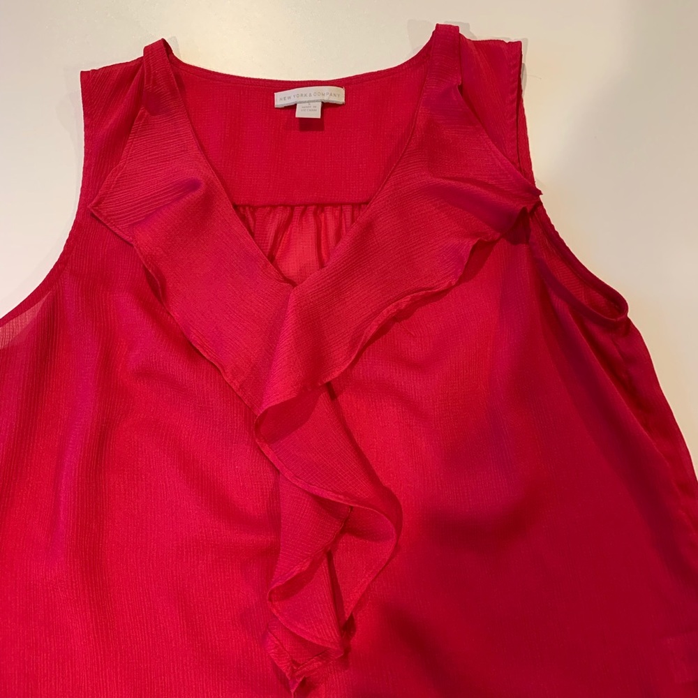 New York and Co. Pink Ruffle Tank